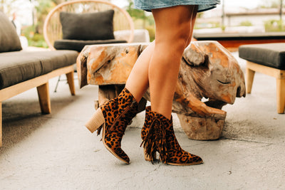 Ready to Fall Fringe Tassel Ankle Booties (Leopard)