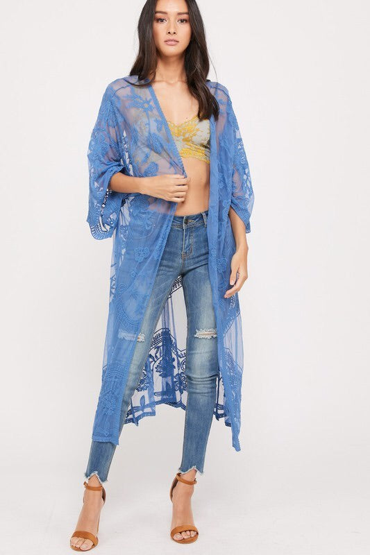 Bohemian Lace Cardigan (Sky Blue)