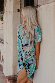 Curvy Tropical Print Tee Dress