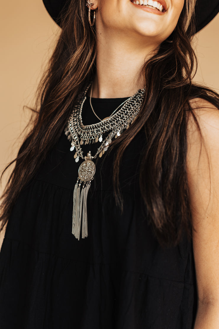 Boho Statement Medallion Choker Necklace