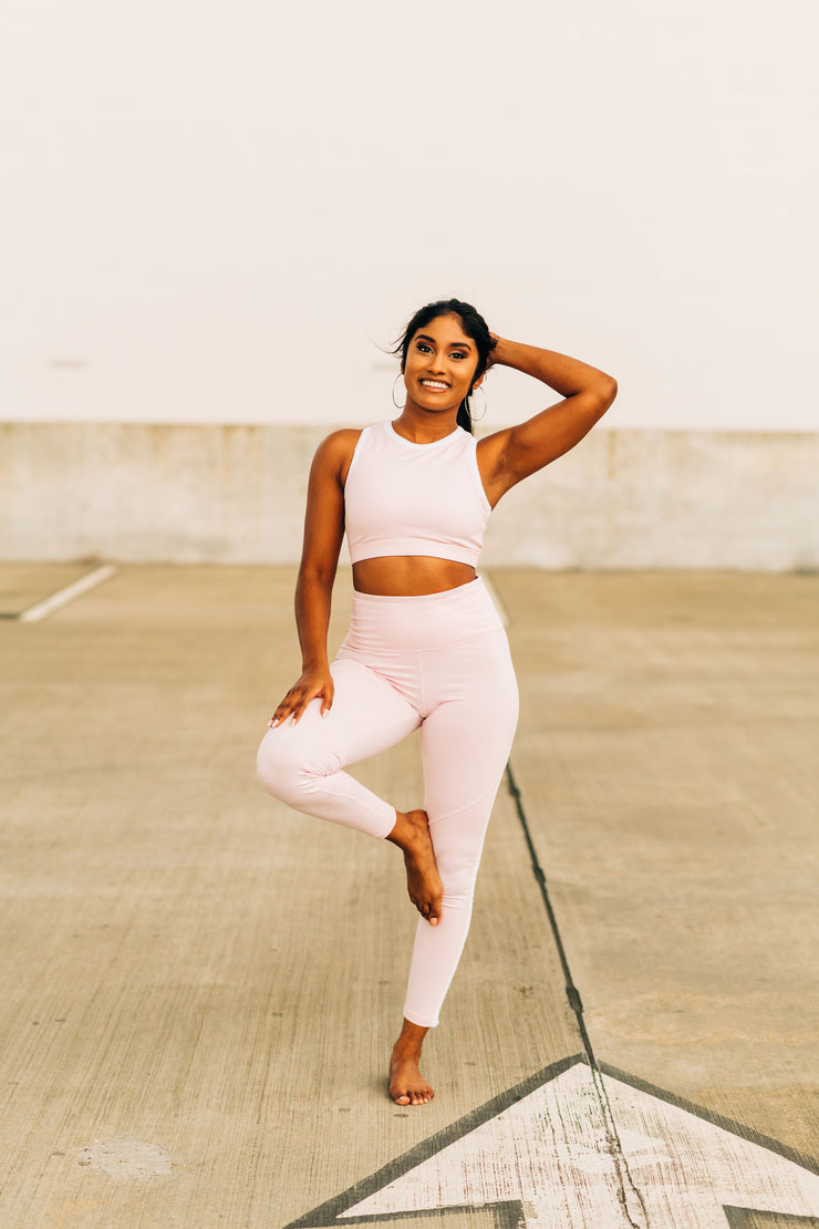 Pretty In Pink Scallop Laced Leggings