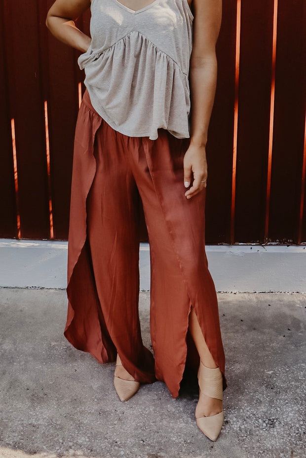 Tulip Hem Ginger Flare Pants