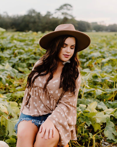 Forever Boho Wide Brim Hat (Mocha)