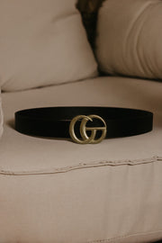 Faux Leather GG Buckle Belts