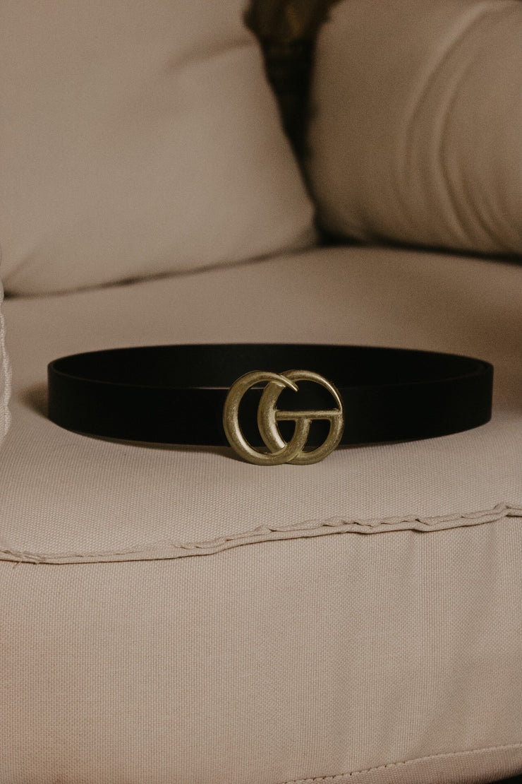 Faux Leather GG Buckle Belts