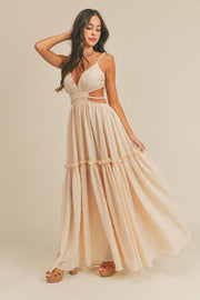 Hot Girl Summer Cut-out Maxi Dress (Natural)