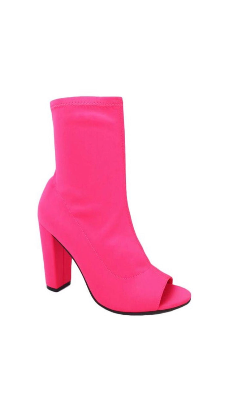 Coming in Hot Pink Ankle Booties