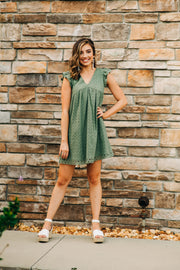 Olive You Spring Ruffle Crochet Dress