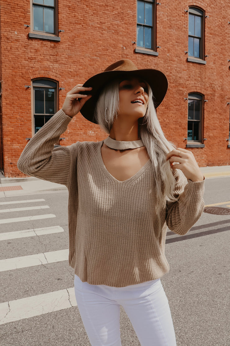 Key to My Heart Sweater (Taupe)