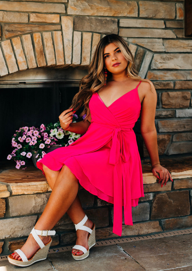 Hot In Pink Layered Cami Dress