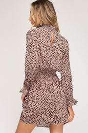 Wild at Heart Cheetah Print Chiffon Dress (Rose)