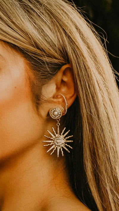 Pearl Studded Sun Kissed Earrings