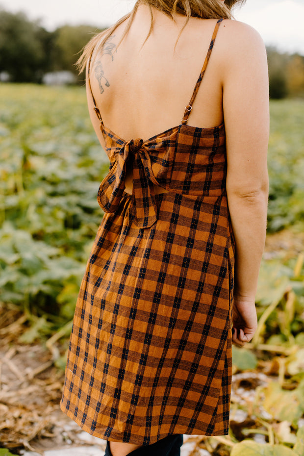 Plaid Button Down Baby Doll Dress