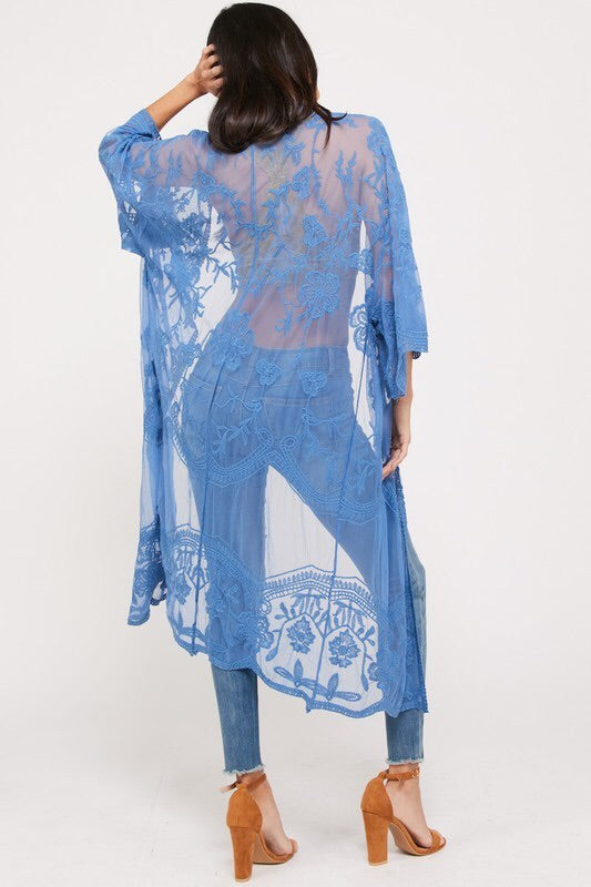 Bohemian Lace Cardigan (Sky Blue)