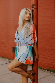 Daisy Deep V Tie Dye Romper