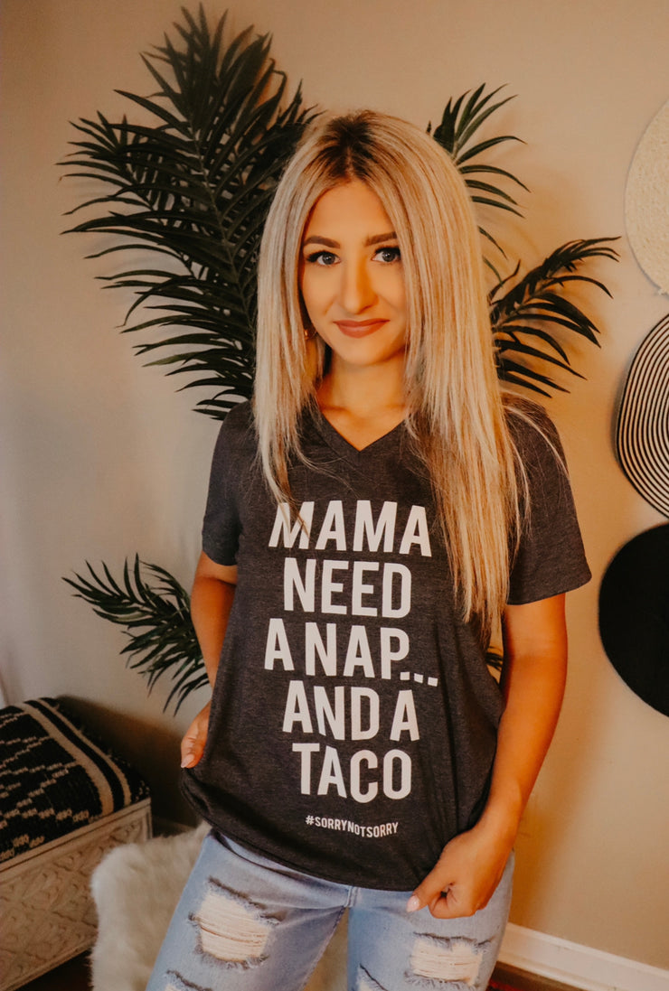 Mama Need a Nap and a Taco Graphic Tee