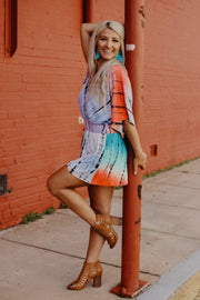 Daisy Deep V Tie Dye Romper