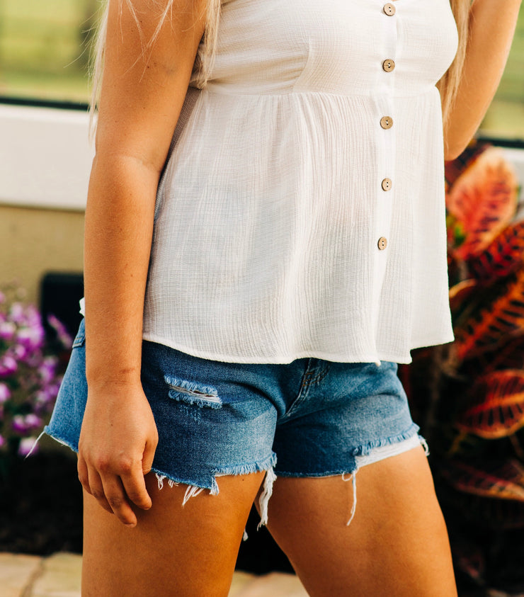 Medium Distressed Denim Jean Shorts