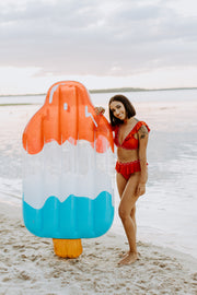 Lady in Red Ruffle Bikini Top