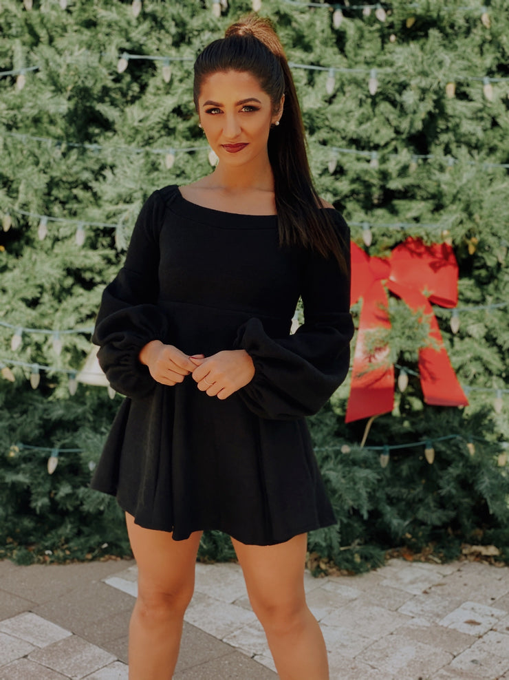 Sleigh Belle Sweater Dress (Black)