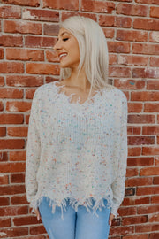 Distressed Confetti Knitted Sweater