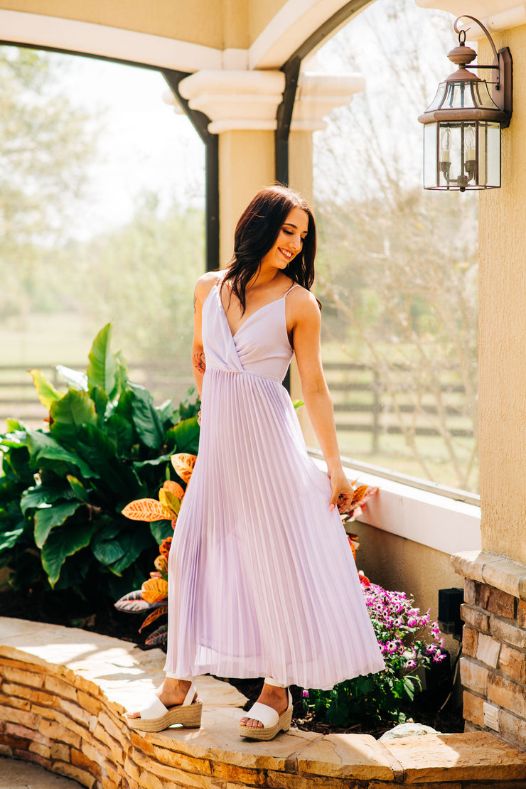 Perfectly Pleated Maxi Dress (Lavender)