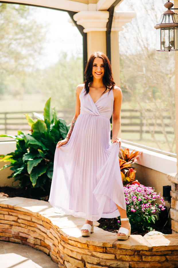 Perfectly Pleated Maxi Dress (Lavender)