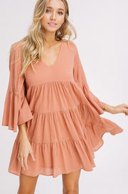 Ginger Ruffle Bell Sleeve Dress