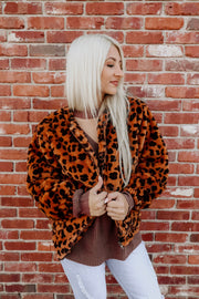 Faux Fur Leopard Print Jacket