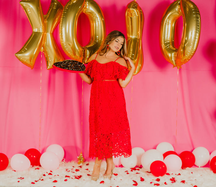 Not Today Cupid Red Midi Dress