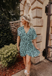 Mint To Be Leopard Wrap Dress