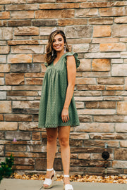 Olive You Spring Ruffle Crochet Dress