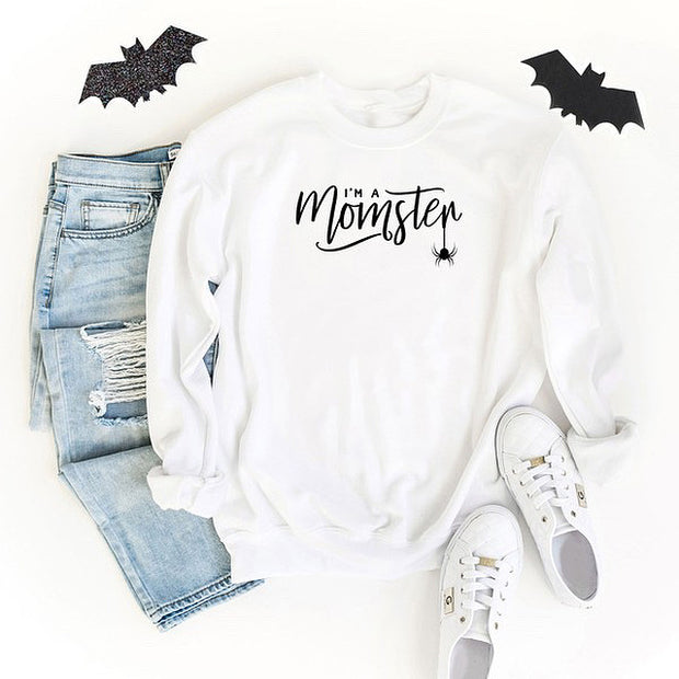 Mom-ster Graphic Sweatshirt (White