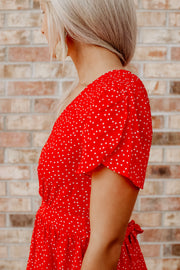 Polly Polka Dot Red Romper