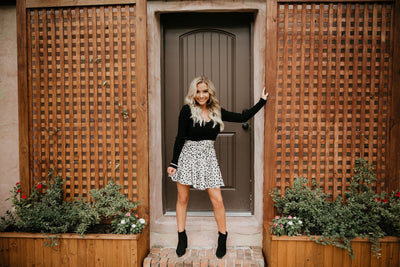 Long Sleeve Ribbed Black Crop Top