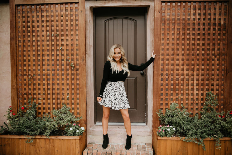 Long Sleeve Ribbed Black Crop Top