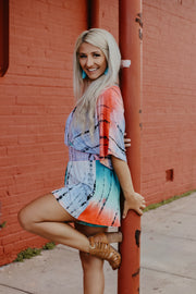 Daisy Deep V Tie Dye Romper