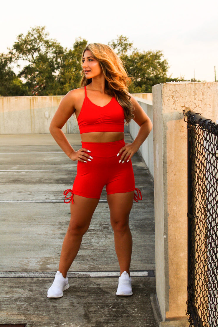 No Excuses Silk Activewear Set (Red)