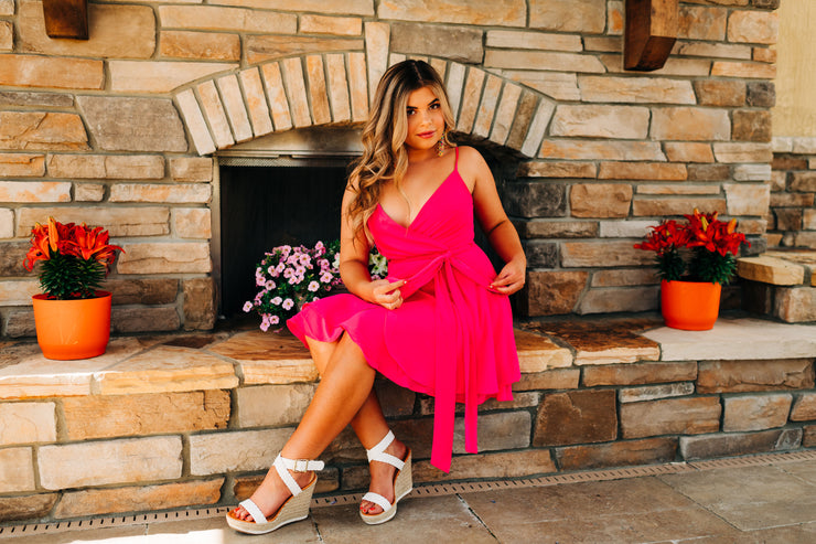 Hot In Pink Layered Cami Dress