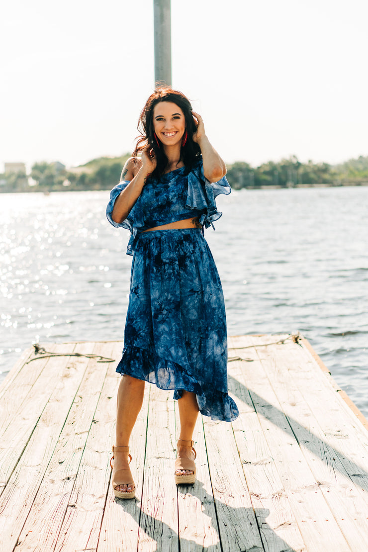 All American Ruffle Two Piece Set (Blue)