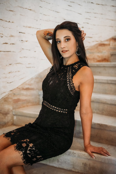 Kiss Me at Midnight Black Lace Dress