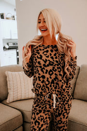 Two Piece Leopard Print Lounge Set