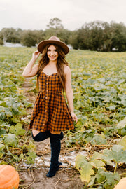 Plaid Button Down Baby Doll Dress