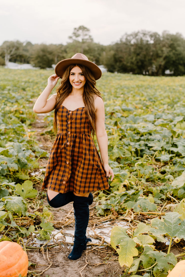 Plaid Button Down Baby Doll Dress