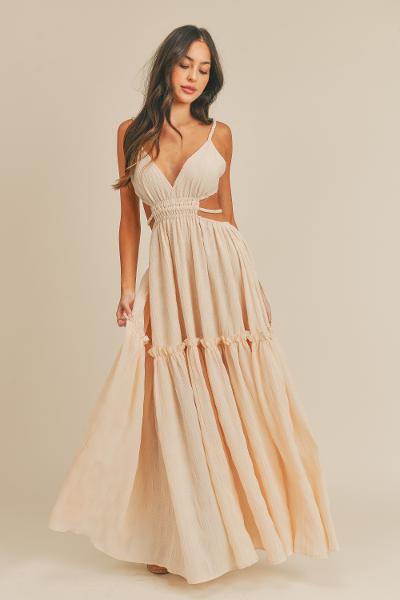 Hot Girl Summer Cut-out Maxi Dress (Natural)