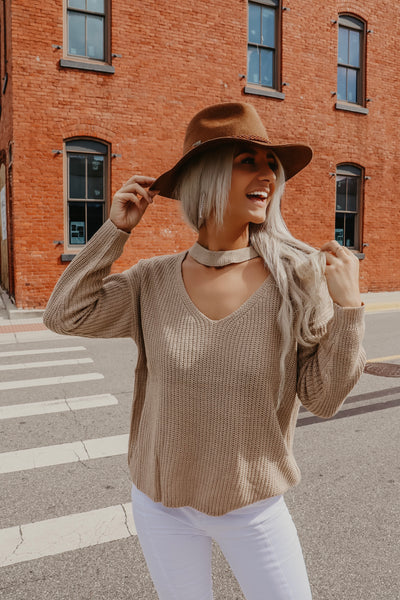 Key to My Heart Sweater (Taupe)