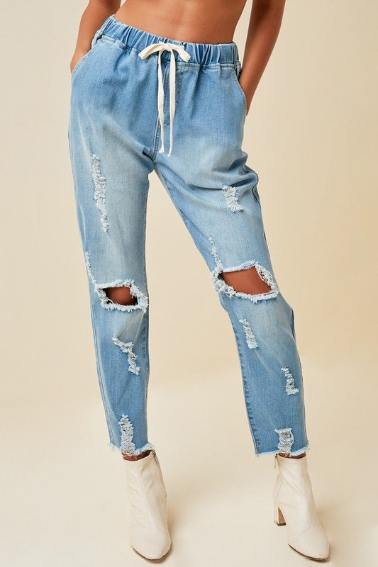 Miss Me More Distressed Denim Jeans