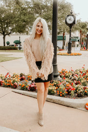 Fringe Sleeve Cropped Sweater