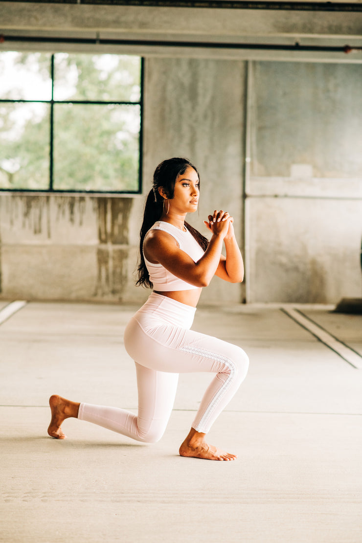 Pretty In Pink Scallop Laced Leggings