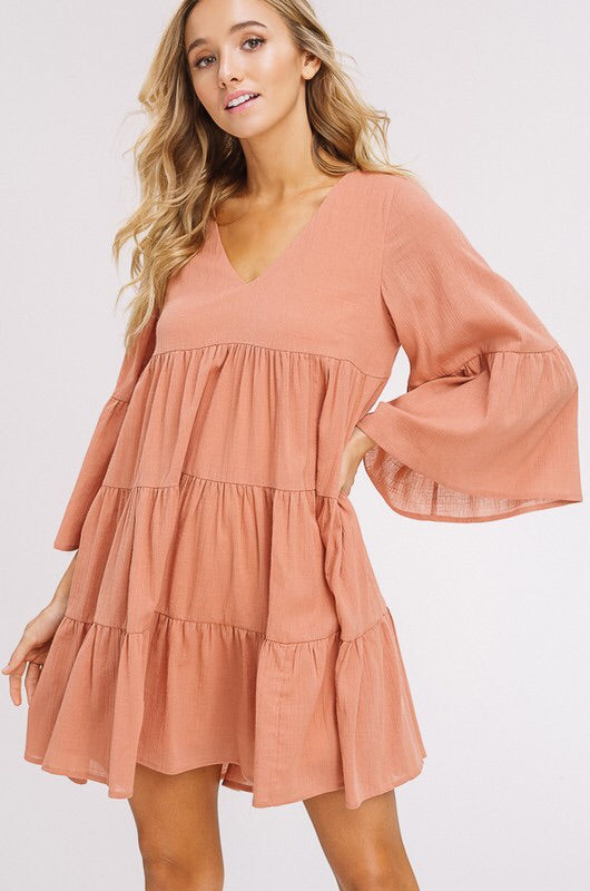 Ginger Ruffle Bell Sleeve Dress